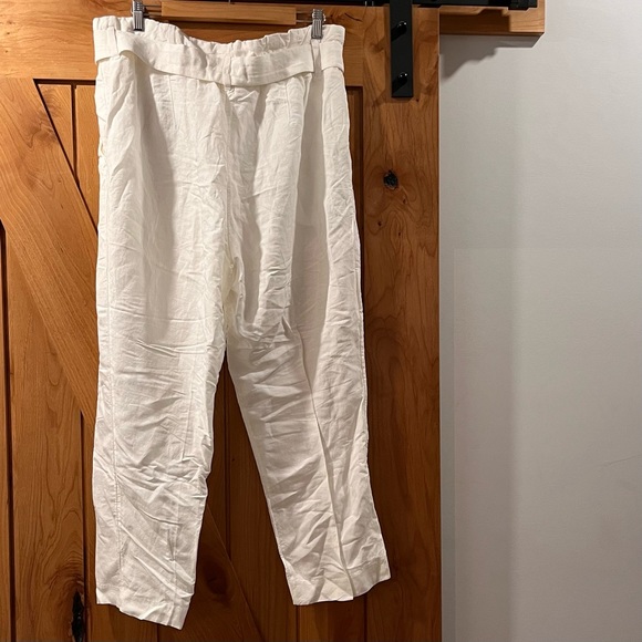 Linen blend paper bag pants - Picture 2 of 4